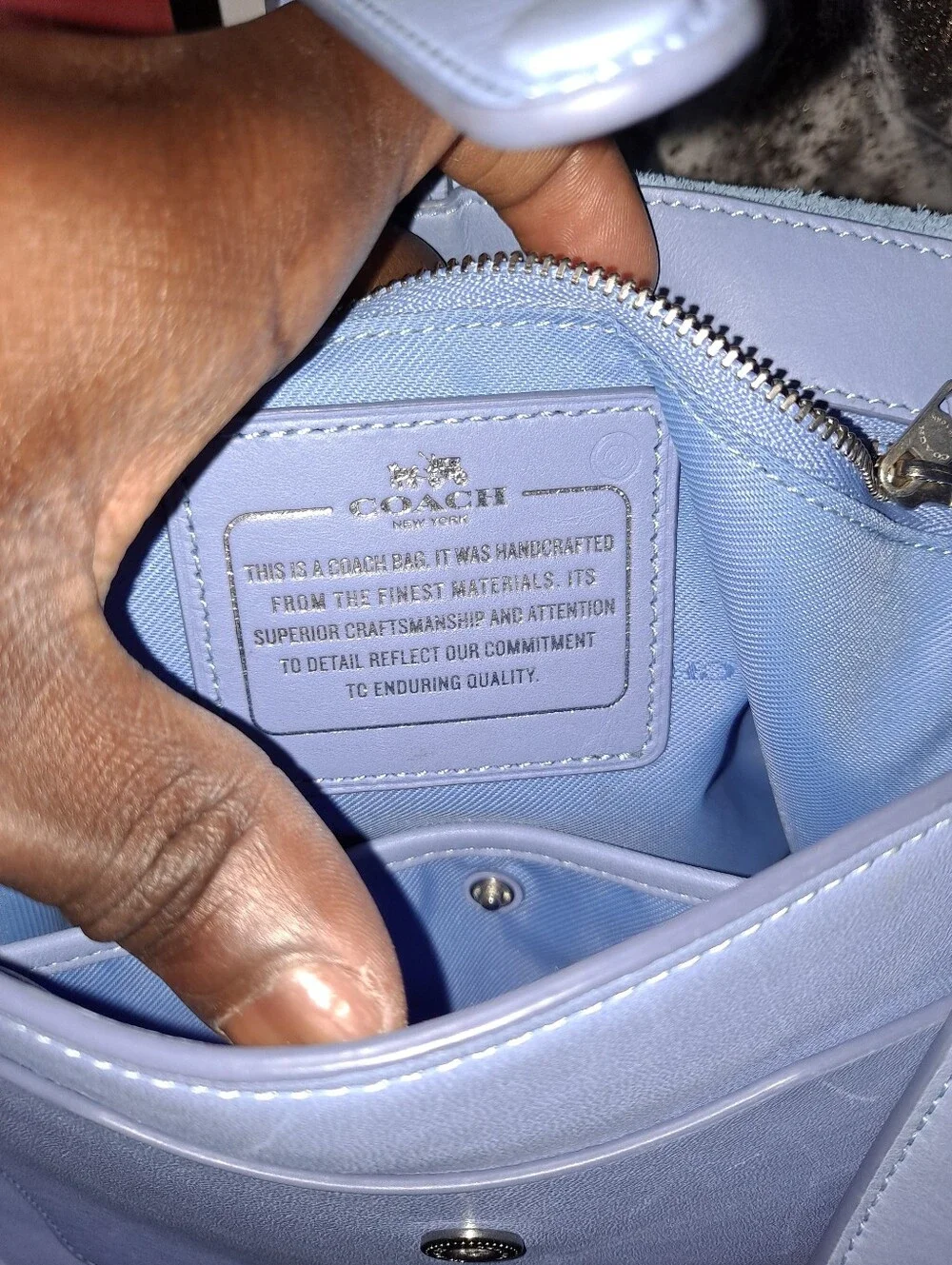 Coach Blue Studded Leather Crossbody Bag
